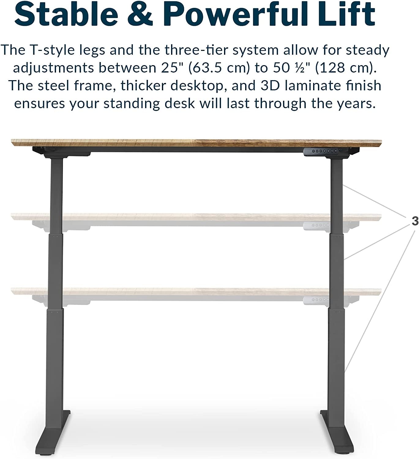 Classic Electric Standing Desk - desk Height Adjustable Sit/Stand Desk - Dual Motor with Memory Presets, Stable T-Style Legs - Gaming or Home Office Workstation - 60”X30”, Reclaimed Wood
