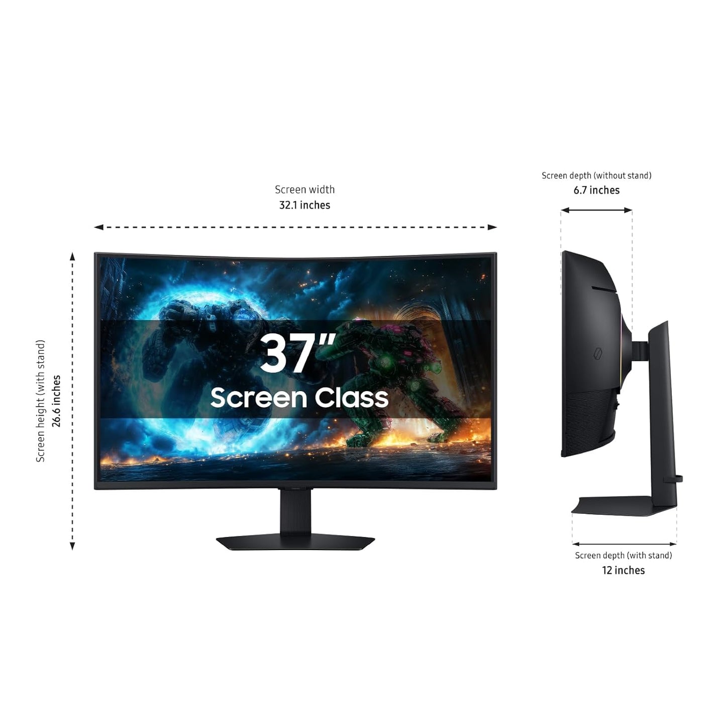 37” Odyssey G7 (G75F) 4K UHD Resolution, 165Hz, Curved Gaming Monitor, 1Ms Response Time (Gtg), VESA Displayhdr™ 600, AMD Freesync™ Premium Pro, LS37FG75DENXZA, 2025