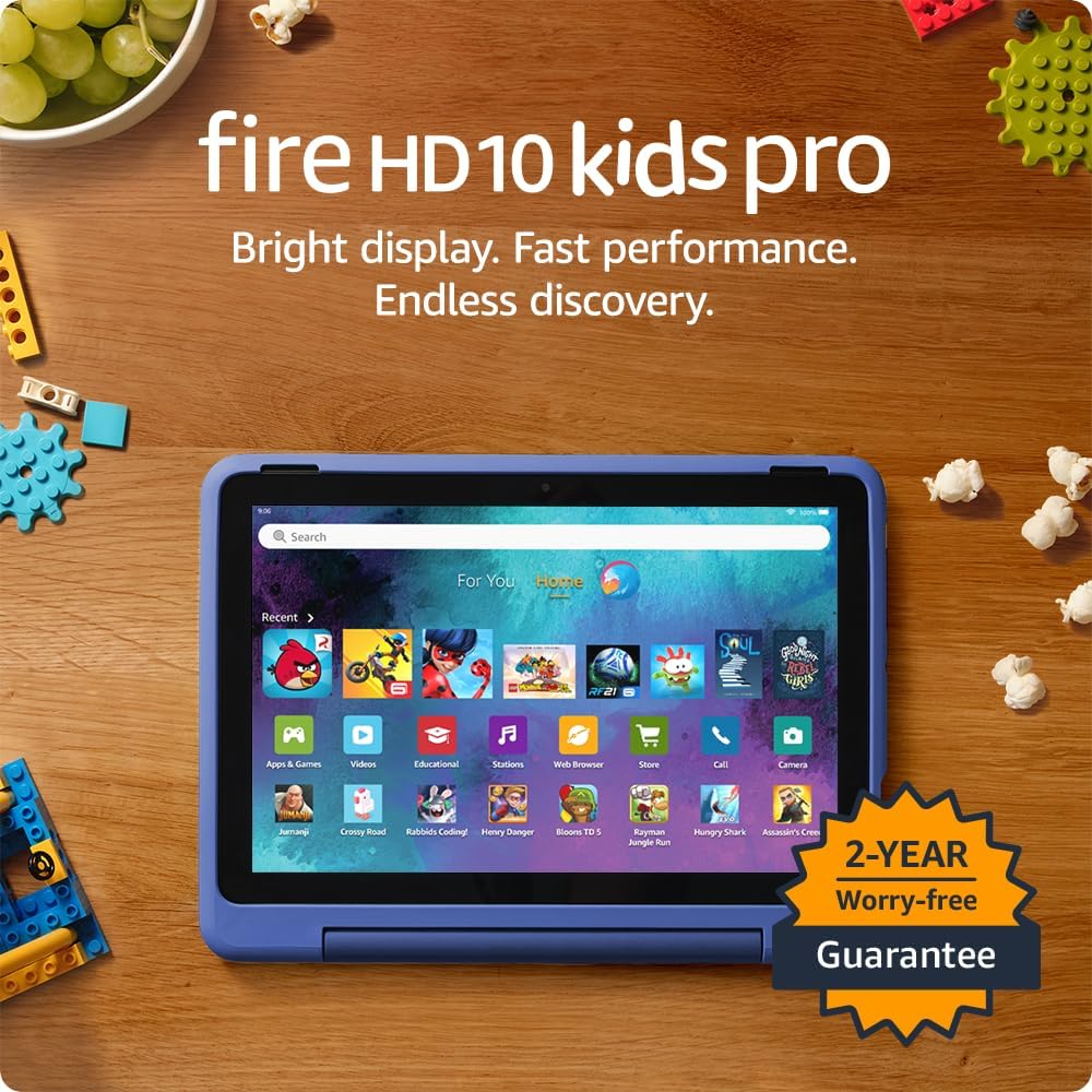 Fire HD 10 Kids Pro Tablet (Newest Model) Ages 6-12. Bright 10.1" HD Screen, Includes Ad-Free Content, Robust Parental Controls, 13-Hr Battery and Slim Case for Older Kids, 32 GB, Nebula